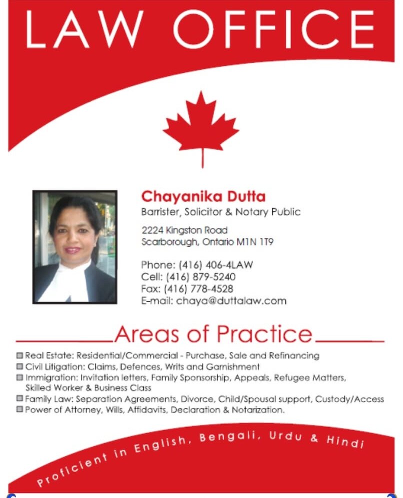 Chayanika Dutta, Barrister, Solicitor and Notary Public